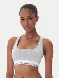 Calvin Klein Underwear Biustonosz top LV00QF8493 Szary. Szare topy Calvin Klein Underwear, s, bez wzorów, z bawełny, bez kołnierzyka, bez ramiączek. Za 119,99 zł.