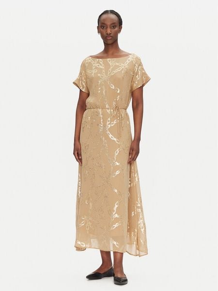 Bruuns Bazaar Sukienka koktajlowa Caroli BBW4550 Beżowy Regular Fit. Brązowe sukienki Bruuns Bazaar, bez wzorów, z wiskozy, wizytowe, bez kołnierzyka, bez ramiączek. Za 679,99 zł.