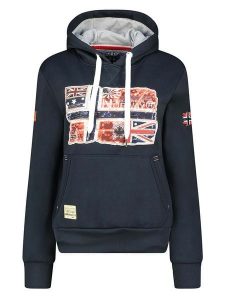 Geographical Norway Bluza "Gpepe2" w kolorze granatowym rozmiar: M. Niebieskie bluzy Geographical Norway, m, bez wzorów, z kapturem. Za 113,99 zł.