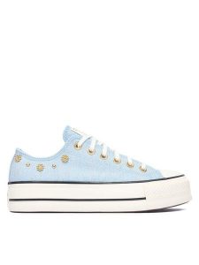 Converse Trampki Chuck Taylor All Star Heathered Glam A17596C Niebieski. Niebieskie trampki Converse, bez wzorów, z materiału, bez zapięcia. Za 419,99 zł.