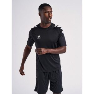 Koszulka Hummel Core Poly. Czarne bluzki Hummel, l, bez wzorów, sportowe, bez kołnierzyka, bez ramiączek. Za 141,50 zł.