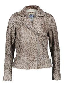 BLUE MONKEY Skórzana kurtka w kolorze szarym rozmiar: M. Szare kurtki BLUE MONKEY, m, bez wzorów, ze skóry, bez kaptura. Za 434,85 zł.