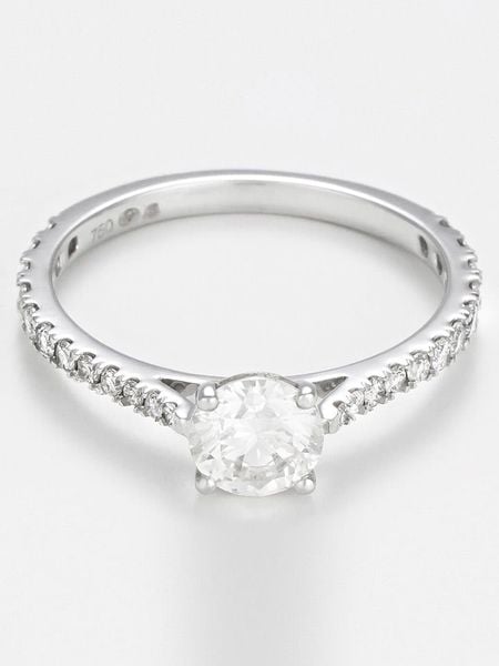 ATELIER DU DIAMANT Złoty pierścionek "Solitaire Royal" z diamentami rozmiar: 48. Szare pierścionki ATELIER DU DIAMANT, z diamentem, złote. Za 6 074,81 zł.