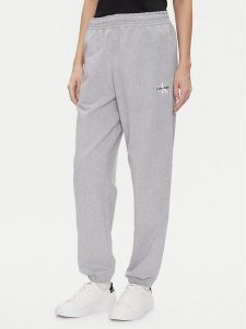 Calvin Klein Jeans Spodnie dresowe Monologo LV047B235G Szary Regular Fit. Szare spodnie dresowe Calvin Klein Jeans, m, bez wzorów, z bawełny. Za 239,99 zł.