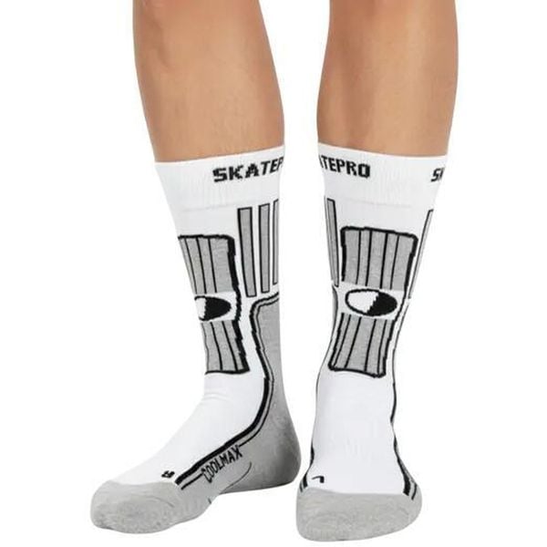 Odzież Skarpety unisex SkatePro Coolmax Inline Skarpety 2-Pak - Biały - 46-48. Biała skarpetki SKATEPRO, bez wzorów. Za 124,99 zł.