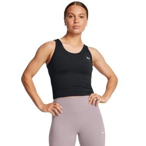 Tank top damski Under Armour Motion. Białe topy Under Armour, xs, bez wzorów, z materiału, bez kołnierzyka, bez ramiączek. Za 173,30 zł.