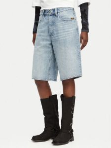 G-Star Raw Szorty jeansowe Clean Edge D28383-E352 Niebieski jasny Wide Fit. Niebieskie szorty G-Star Raw, bez wzorów, z bawełny, retro. Za 389,99 zł.