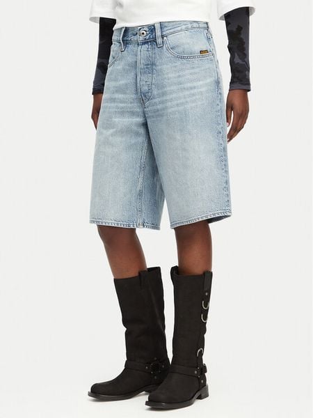 G-Star Raw Szorty jeansowe Clean Edge D28383-E352 Niebieski jasny Wide Fit. Niebieskie szorty G-Star Raw, bez wzorów, z bawełny, retro. Za 389,99 zł.