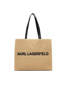 KARL LAGERFELD Torebka B3W46044 Beżowy. Brązowe shopper bag KARL LAGERFELD, bez wzorów, z materiału, bez dodatków. Za 649,99 zł.