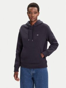 Gant Bluza Shield 4201413 Granatowy Relaxed Fit. Niebieskie bluzy GANT, s, bez wzorów, z bawełny, bez kaptura. Za 399,99 zł.