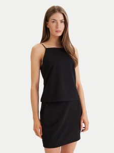 Calvin Klein Jeans Top Ponte LV044F206G Czarny Slim Fit. Czarne topy Calvin Klein Jeans, xl, bez wzorów, z jeansu, bez kołnierzyka, bez ramiączek. Za 162,99 zł.