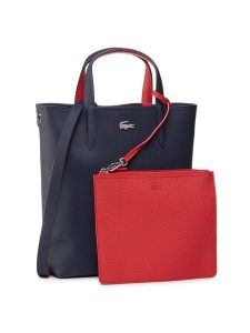 Lacoste Torebka Vertical Shopping Bag NF2991AA Granatowy. Niebieskie torebki klasyczne Lacoste, bez wzorów, ze skóry, bez dodatków. Za 389,99 zł.