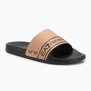 Klapki EA7 Emporio ArmaniWater Sports Tape. Żółte klapki EA7 Emporio Armani, bez wzorów, z materiału, bez obcasa. Za 179,99 zł.