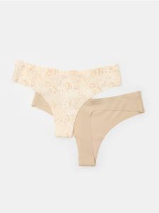 Bezszwowe stringi 2 pack - wielobarwny. Stringi Sinsay, bez wzorów. Za 19,99 zł.