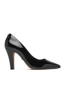 Nine West Czółenka CEO-CD25-320-1 Czarny. Czarne czółenka Nine West, bez wzorów, ze skóry, bez obcasa, bez zapięcia. Za 249,99 zł.