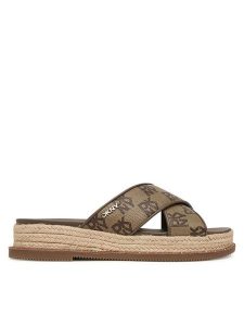 DKNY Klapki K1666574 Brązowy. Brązowe klapki DKNY, bez wzorów, ze skóry, bez obcasa. Za 328,99 zł.