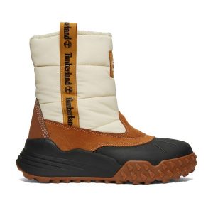 Śniegowce damskie Timberland Tn W4 Wnter Pullon Wp Ins. Brązowe buty zimowe Timberland, bez obcasa, bez zapięcia. Za 479,99 zł.