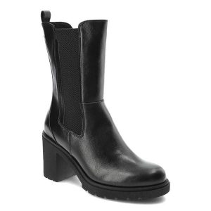 Czarna Kozaki Marco Tozzi Ocieplane Buty Damskie. Czarne kozaki Marco Tozzi, bez wzorów, z futra, bez obcasa, na obcasie, bez zapięcia. Za 259,00 zł.