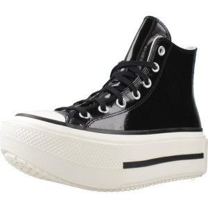 Buty CONVERSE CHUCK TAYLOR ALL STAR LIFT DOUBLE STACK PLATFORM PATENT LEATHER Cz. Czarne buty trekkingowe Converse, z lakierowanej skóry, bez zapięcia. Za 468,91 zł.