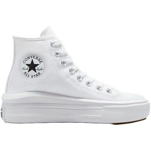 Trampki Converse Chuck Taylor All Star Move Hi, Dla obu płci. Białe buty sportowe Converse, bez wzorów, bez zapięcia. Za 383,00 zł.