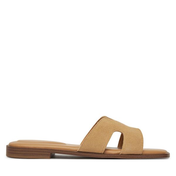 Klapki DeeZee. Brązowe klapki DeeZee, bez wzorów, bez obcasa. Za 139,99 zł.