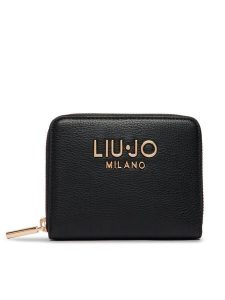 Liu Jo Portfel AA6156 E1012 Czarny. Czarne portfele Liu Jo, bez wzorów, ze skóry. Za 259,99 zł.