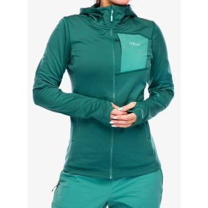 Bluza z kapturem damska Rab Superflux Hoody. Zielone bluzy RAB, m, bez wzorów, z kapturem. Za 379,99 zł.