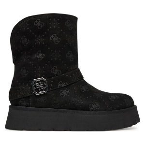 Śniegowce Guess. Czarne buty zimowe Guess, bez obcasa, bez zapięcia. Za 719,99 zł.