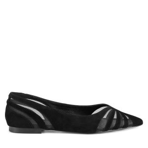 Baleriny Eva Minge. Czarne balerinki Eva Minge, bez wzorów, bez obcasa, bez zapięcia. Za 319,99 zł.