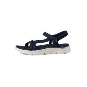 Sandały Go Walk Flex Sandal - Sublime Rozmiar 38 - 141451-NVY Niebieski. Niebieskie sandały Skechers, bez wzorów, z tkaniny, bez obcasa, bez zapięcia. Za 268,00 zł.