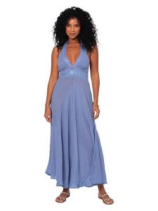 Aller Simplement Sukienka w kolorze niebieskim rozmiar: 34-40. Niebieskie sukienki Aller Simplement, bez wzorów, z bawełny, bez kołnierzyka, bez ramiączek, maxi. Za 100,99 zł.