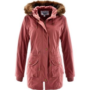 Kurtka z futerkiem bonprix brązowy marsala. Czerwone kurtki bonprix. Za 169,99 zł.
