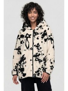 Alife and kickin Kurtka pluszowa "Jacqueline" w kolorze kremowo-czarnym rozmiar: M. Brązowe kurtki Alife and Kickin, m, bez wzorów, bez kaptura. Za 173,99 zł.