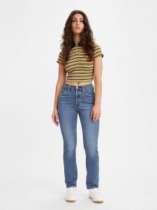 Levi's Dżinsy "501" - Regular fit - w kolorze niebieskim rozmiar: W27/L30. Niebieskie jeansy Levi's®, z aplikacjami, z podwyższonym stanem. Za 235,50 zł.