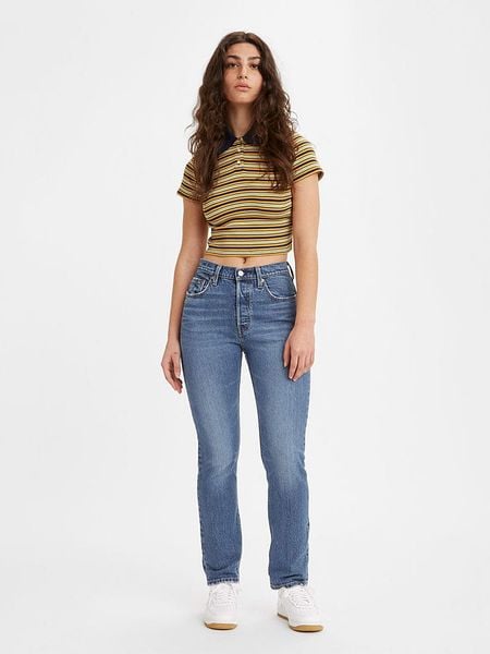 Levi's Dżinsy "501" - Regular fit - w kolorze niebieskim rozmiar: W28/L32. Niebieskie jeansy Levi's®, z aplikacjami, z podwyższonym stanem. Za 279,11 zł.