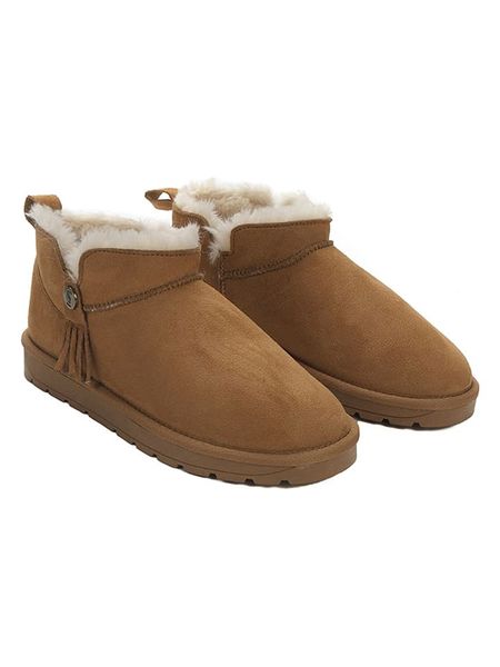 ISLAND BOOT Botki zimowe "Ilonie" w kolorze jasnobrązowym rozmiar: 41. Brązowe botki Island Boot, na zimę, z aplikacjami, z materiału, z okrągłym noskiem, bez obcasa, bez zapięcia. Za 135,49 zł.