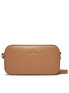 Patrizia Pepe Torebka 8B0152/L061-B685 Beżowy. Brązowe listonoszki Patrizia Pepe, bez wzorów, ze skóry, bez dodatków. Za 699,99 zł.