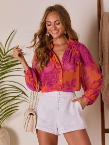 LA Angels Koszula w kolorze pomarańczowym rozmiar: M. Pomarańczowe koszule LA Angels, m, bez wzorów, bez kołnierzyka, bez ramiączek. Za 130,99 zł.