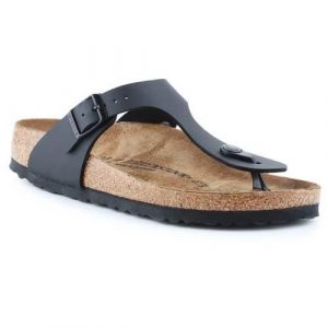 Japonki damskie Birkenstock Gizeh. Brązowe klapki Birkenstock, bez wzorów, z materiału, bez obcasa. Za 438,00 zł.