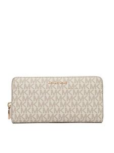 MICHAEL Michael Kors Portfel Jet Set 32F5GJ6T7B Kremowy. Białe portfele MICHAEL Michael Kors, bez wzorów, ze skóry. Za 447,99 zł.