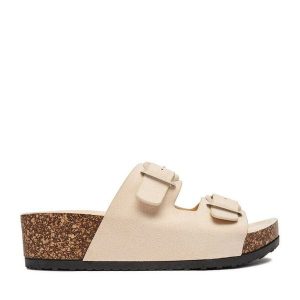 Klapki JENNY. Brązowe klapki Jenny, bez wzorów, bez obcasa. Za 79,99 zł.