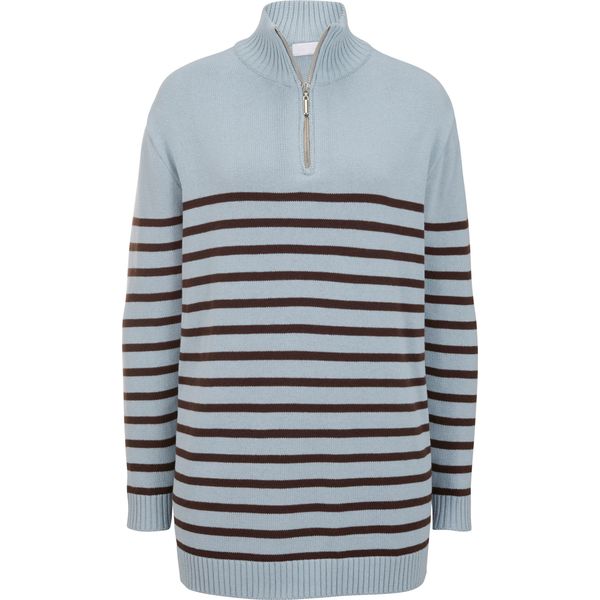 Sweter ze stójką. Białe swetry klasyczne bonprix, bez kołnierzyka. Za 124,99 zł.