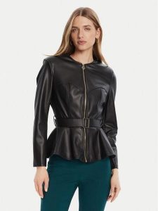 Rinascimento Kurtka z imitacji skóry CFC0125192003 Czarny Slim Fit. Czarne kurtki Rinascimento, s, bez wzorów, ze skóry, bez kaptura. Za 539,99 zł.