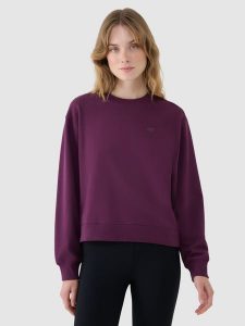 4F Bluza nierozpinana bez kaptura damska - fioletowa S. Fioletowe bluzy 4f, s, bez wzorów, z bawełny, bez kaptura. Za 129,99 zł.