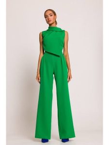 Made of emotion Kombinezon w kolorze zielonym rozmiar: M. Zielone kombinezony Made Of Emotion, m, bez wzorów, bez kołnierzyka, bez ramiączek. Za 226,10 zł.