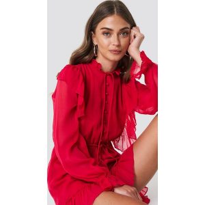 NA-KD Boho Kombinezon ze stójką - Red. Kombinezony marki NA-KD Boho. W wyprzedaży za 101,47 zł.