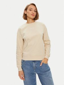 Calvin Klein Bluza Multi Logo K20K207216 Beżowy Regular Fit. Brązowe bluzy Calvin Klein, xxl, bez wzorów, z bawełny, bez kaptura. Za 319,99 zł.