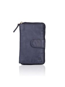 Bellicci Skórzany portfel "Collins" w kolorze granatowym - 9 x 17 x 3 cm rozmiar: onesize. Niebieskie portfele Bellicci, bez wzorów, z materiału. Za 113,99 zł.