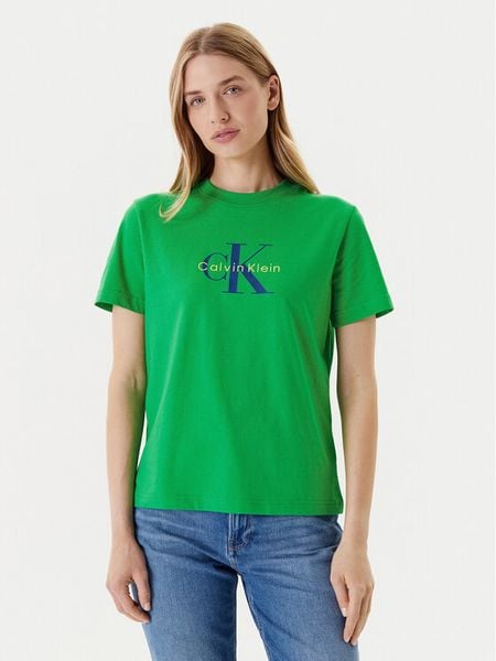 Calvin Klein Jeans T-Shirt Hero Classic LV047B865G Zielony Regular Fit. Zielone t-shirty Calvin Klein Jeans, m, bez wzorów, z bawełny, bez kołnierzyka, bez ramiączek. Za 139,99 zł.