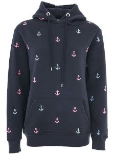Zwillingsherz Bluza "Anchor" w kolorze granatowym rozmiar: S/M. Niebieskie bluzy Zwillingsherz, m, bez wzorów, z bawełny, z kapturem. Za 215,21 zł.